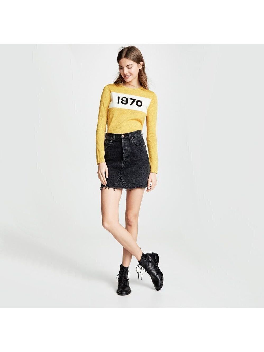 NWT Citizens of Humanity black denim mini skirt, 27